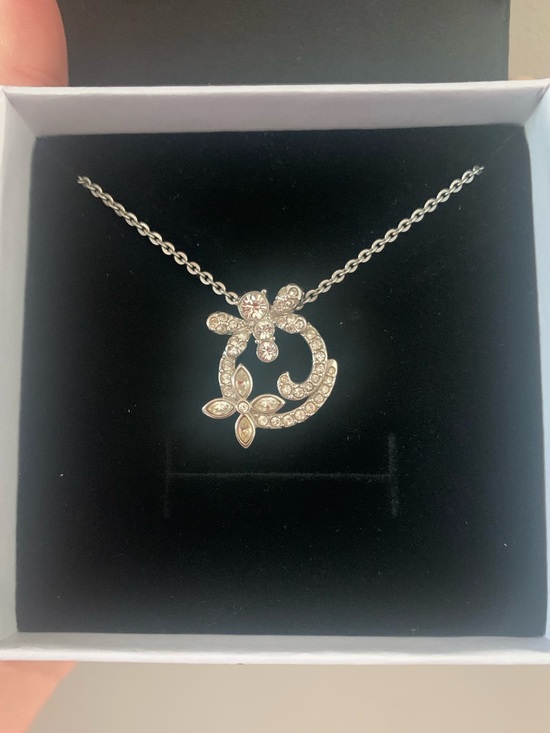 Swarovski Jewelry - Swarovski Crystal Circle Necklace Dragonfly Butterfly Silver Tone Adjustable